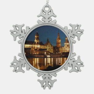 Dresden, Germany Snowflake Pewter Christmas Ornament