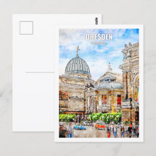 Dresden Germany Travel Place Watercolor Postcard