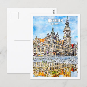 Dresden Germany Travel Place Watercolor Postcard