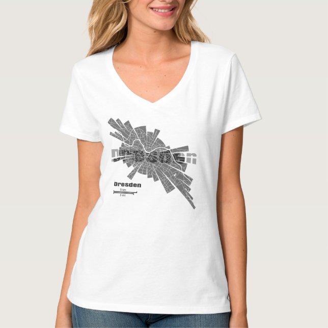 Dresden Map T-Shirt for Women (Front)