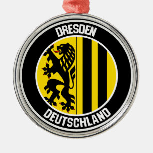 Dresden Round Emblem Metal Tree Decoration