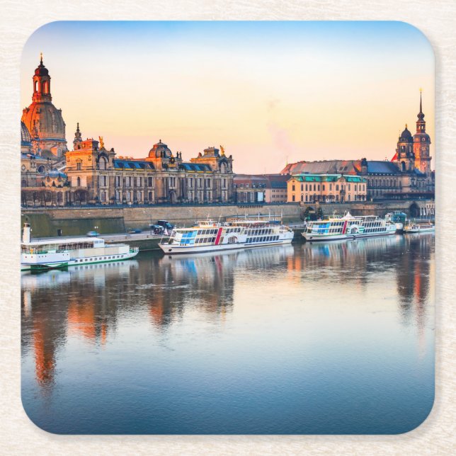 Dresden Square Paper Coaster (Front)