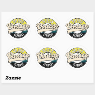 Dresden vintage style logo classic round sticker