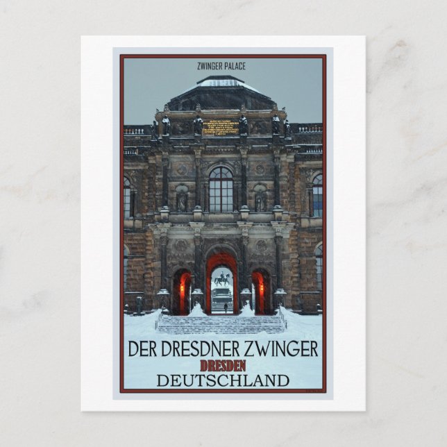 Dresden - Zwinger Palace Winter P Postcard (Front)