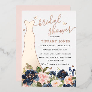 Dress Blush Floral Rose Gold Bridal Shower 