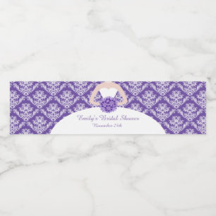 Dress Bottle Label Purple White Bridal Shower
