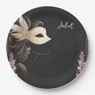 Dress Code Prom Masquerade Ball Bridal Shower Paper Plate