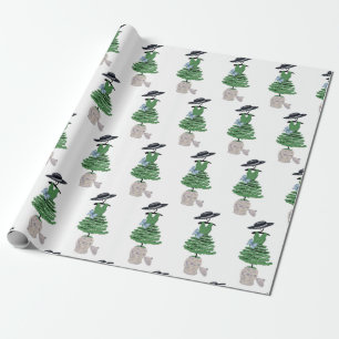 Dress Fashion Topiary Ginger jar jars  Wrapping Paper