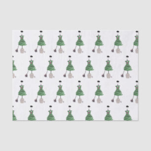 Dress Fashion Topiary Ginger jar Wrapping Paper