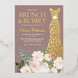 Dress & Flowers Brunch & Bubbly Bridal Shower Gold