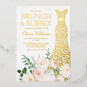 Dress & Flowers Brunch & Bubbly Bridal Shower Gold