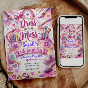 Dress for a Mess Birthday Invitation for Girl