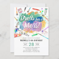 Dress for a Mess Kids Art Paint Painting Birthday