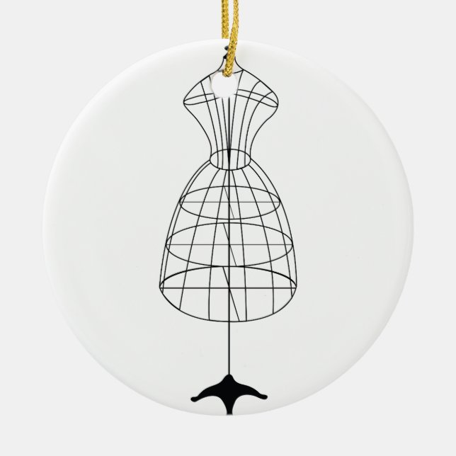 Dress Form Ceramic Tree Decoration (Front)