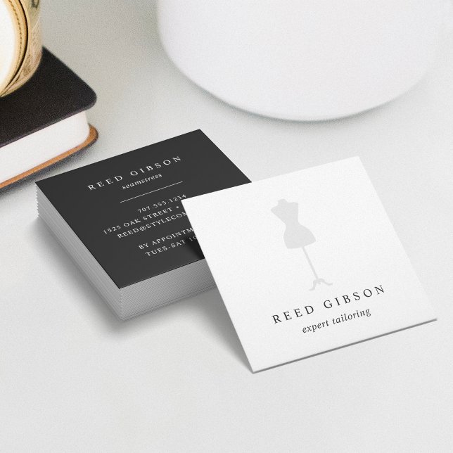 Dress Form | Seamstress Tailor Designer Square Business Card (Creator Uploaded)