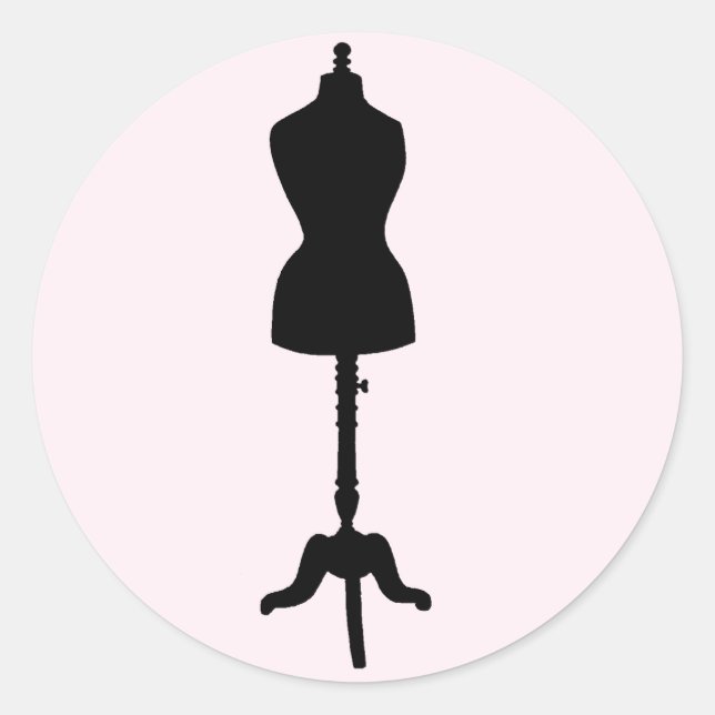 Dress Form Silhouette II Classic Round Sticker (Front)