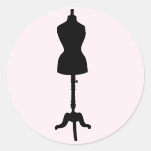 Dress Form Silhouette II Classic Round Sticker