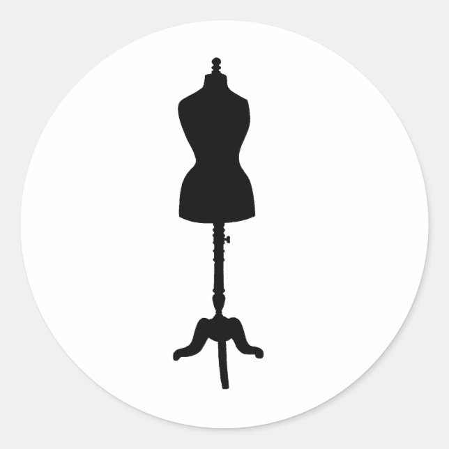 Dress Form Silhouette II Classic Round Sticker (Front)