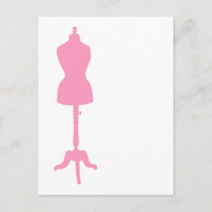 Dress Form Silhouette II - Pink Postcard