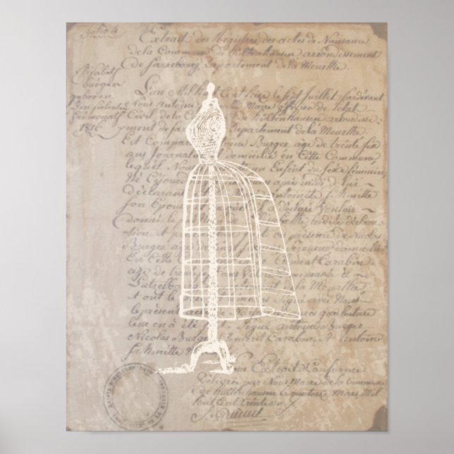 Dress Form Vintage Letter Poster (Front)
