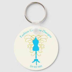 Dress Form with Swirls - Design Goddess Keychain