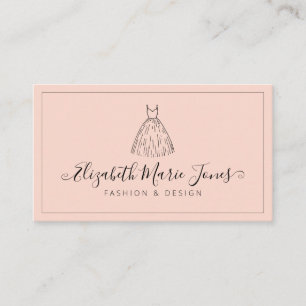 Dress Mannequin Blush Pink Minimalist Girly Script Business Card