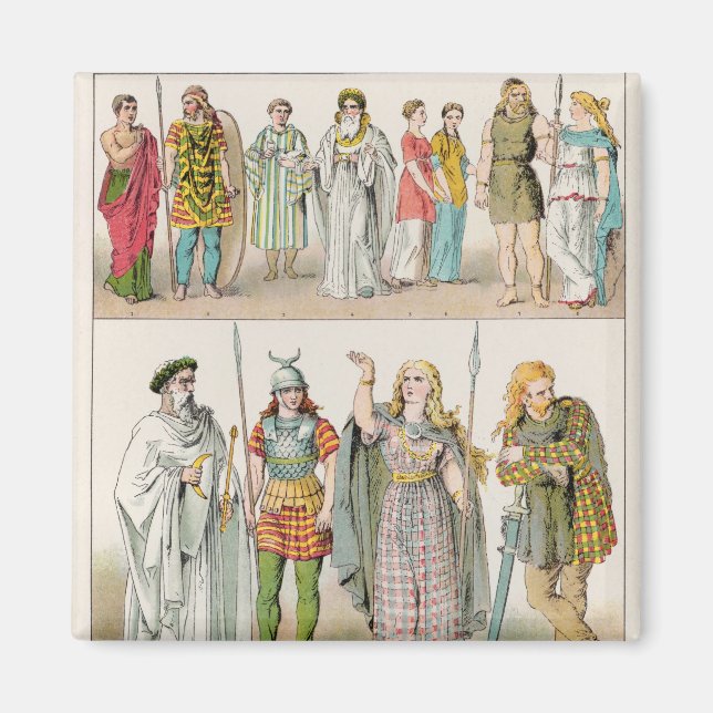 Dress of the Britons, Gauls and Germans Magnet (Front)