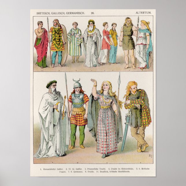 Dress of the Britons, Gauls and Germans Poster (Front)