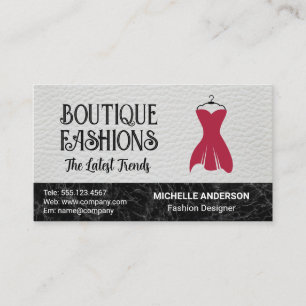 Dress on Coat Hanger Fashions Business Card