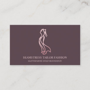 Dress Rose gold Seamstress Tailor wedding Business Card