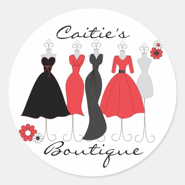 Dress Shop-Daisy Theme Classic Round Sticker (Front)