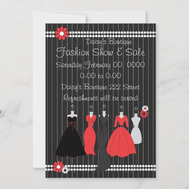 Dress Shop Daisy Theme Invitation (Front)