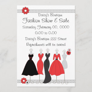 Dress Shop Daisy Theme Invitation