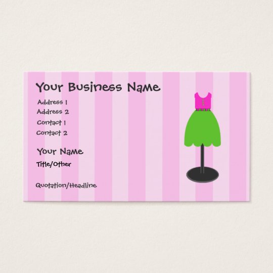 Dress Shop Pink Business Cards