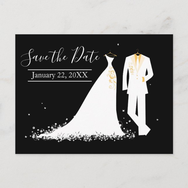 Dress & Tux - Save the Date Postcard (Front)