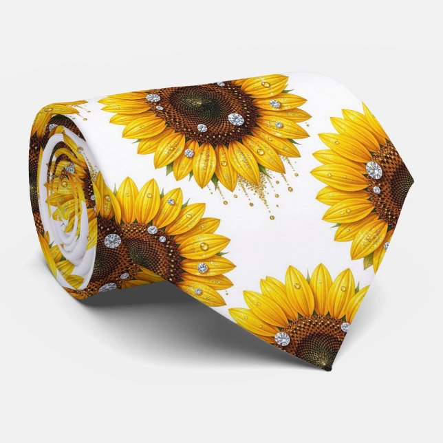 Dress Up Casual | Sunflowers and Diamonds Tie (Rolled)