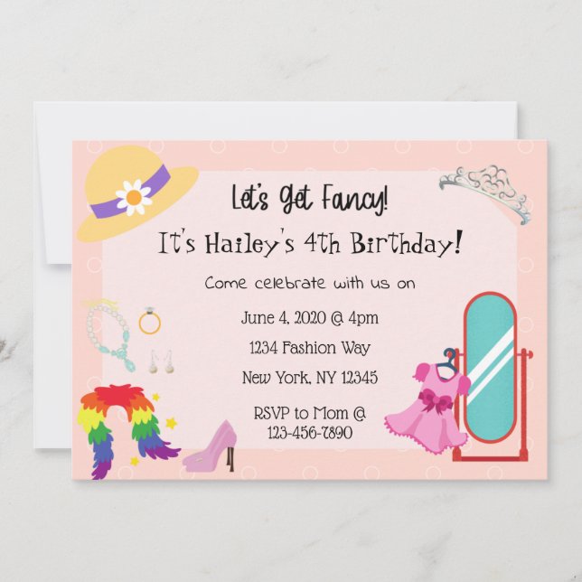 Dress Up Fashion Party Invitation (Front)
