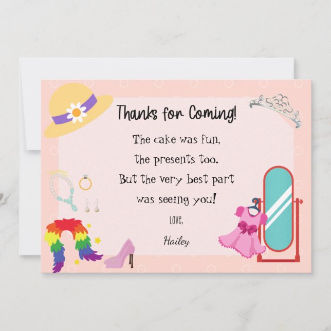 Dress Up Fashion Thank You Card (Front)