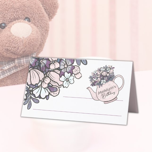 Dress Up Tea Party Girls Birthday Place Card (Creator Uploaded)