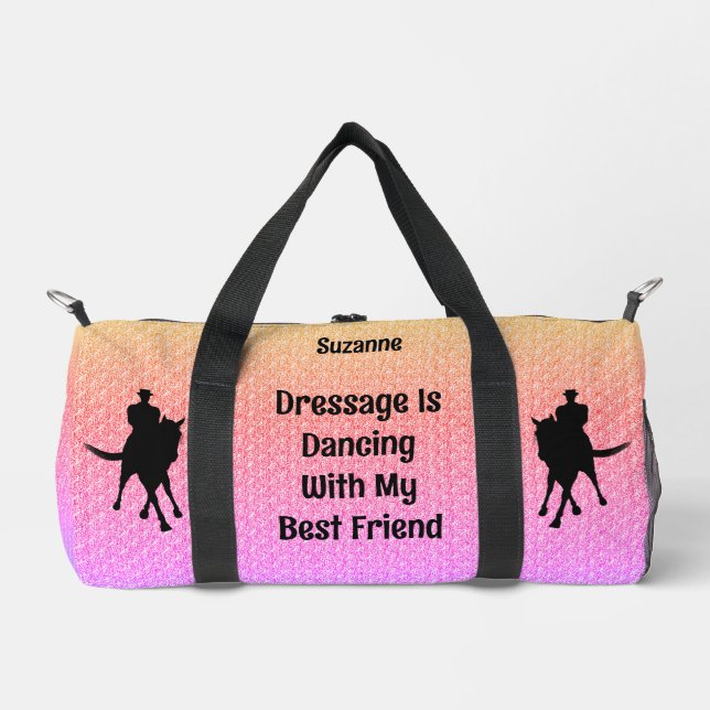 Dressage Dancing With Best Friend Horse And Rider Duffle Bag (Front)