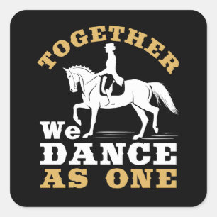 Dressage Equestrian Horse Riding Sport Square Sticker