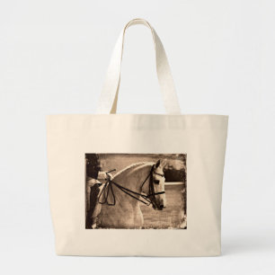 Dressage Grunge Large Tote Bag