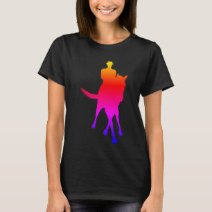 Dressage Horse And Rider Half Pass Rainbow T-Shirt