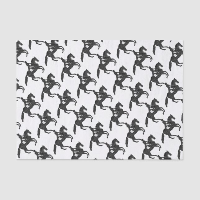 Dressage Horse and Rider Mosaic Design Tissue Paper (Front)
