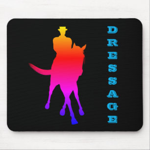 Dressage Horse And Rider Rainbow Mouse Mat