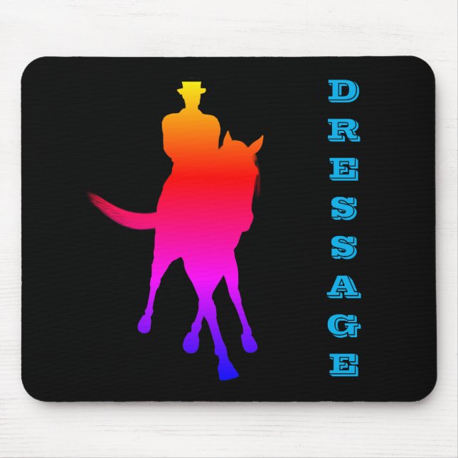 Dressage Horse And Rider Rainbow Mouse Mat (Front)