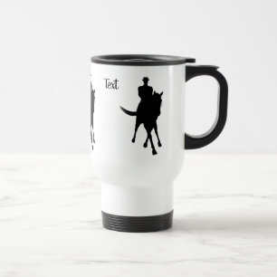 Dressage Horse And Rider Silhouette Personalised  Travel Mug