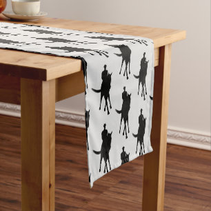 Dressage Horse And Rider Silhouette      Short Table Runner