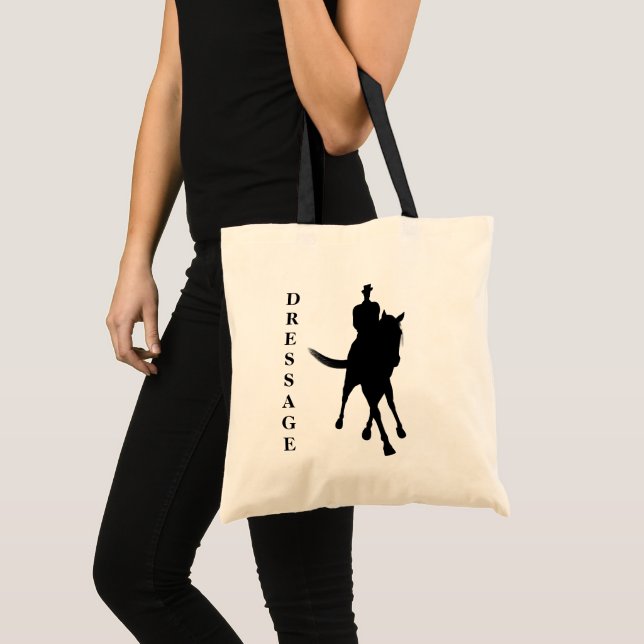 Dressage Horse And Rider Silhouette     Tote Bag (Front (Product))