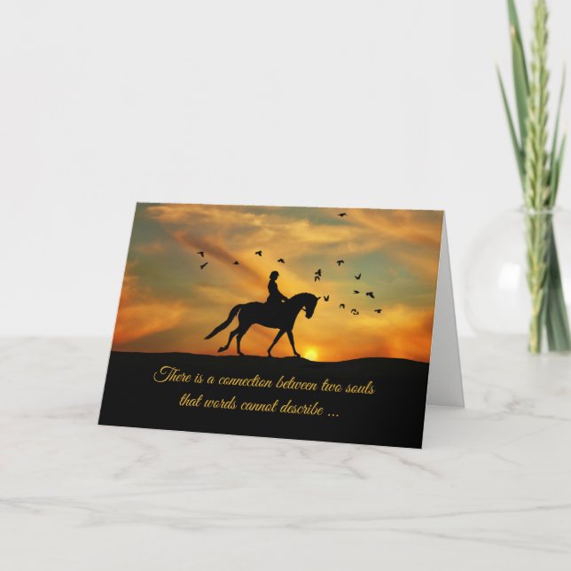 Dressage Horse and Rider Sympathy Loss of Horse Card (Front)